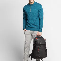 wildcraft Men Solid Crew Neck Blue Sweater image 4