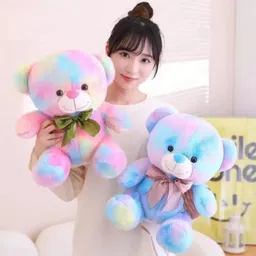 asjs Rainbow 30 CM Soft Toy Lovable Huggable Cute Teddy Bear Plush Toy - 30 cm image 3
