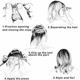 vivian Black Clip in Wavy Hair Extension image 4