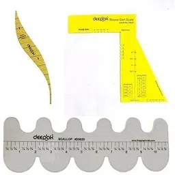 Dart Scale, Armhole Curve Scale, Scallop Ruler Combo Pack Drafting Kit-image-1