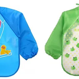 momisy Waterproof Cartoon Full sleeve Painting Apron Feeding Bibs (pack of 2)-picture-11