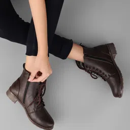 strasse paris Women's Boots | Faux Leather, Trendy, Comfortable, Stylish Casual Flat Boots Boots For Women image 2