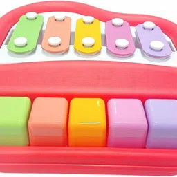 saleoff Xylophone 2-in-1 Premium Piano 5 Key Scale Musical Toy For Kids - 325 image 1