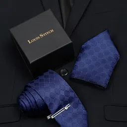 LOUIS STITCH Men Silk Necktie Accessory Gift Set-image-45