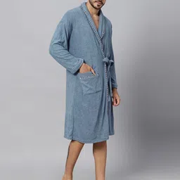 lacylook Blue Free Size Bath Robe image 4