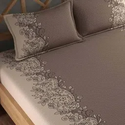 tiwanshi 350 TC Cotton King Self Design Fitted (Elastic) Bedsheet image 3