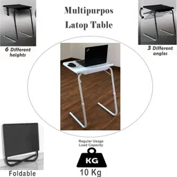 table magic Multipurpose White Regular Laptop Table Plastic Computer Desk image 3