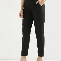 ap retail Women Regular Fit Black Pure Cotton Trousers image 3