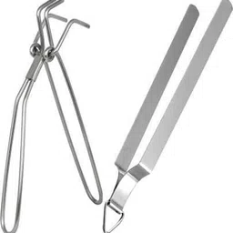 a2sk Roasting grill ss chimta and ss pakkad Jali Roti Roast Grill Papad Roaster With chimta Tong 17 cm Roasting, Utility Tong Set image 2