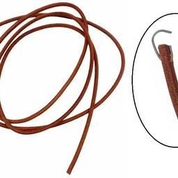 gobagee Leather Sewing Machine Belt 1pc, 5mm Diameter, 183cm Length, Brown & Metal Hook Leatherette Round Sewing Belt image 2