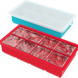 zeinwap Stackable Large Ice Cube Trays - 8 Cubes per Tray - Ideal for Cocktails, Frozen Multicolor Silicone Ice Cube Tray-picture-11