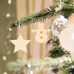 md craft 30 Pcs 2 Inch Christmas Wooden Ornaments for DIY Painting & Tree Decoration Hanging Ornaments Pack of 1 image 5