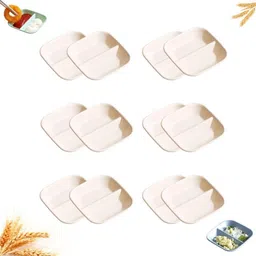 sugaalsu Wheat Straw 2-Grid Tableware for Salad Dressing, Wasabi, Jam & More | BPA-Free Chutney Plate image 1