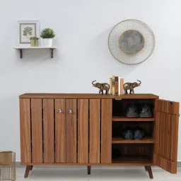 mintwud from pepperfry Kibo 12-Pairs Shoe Cabinet In Lyon Walnut Finish-picture-49