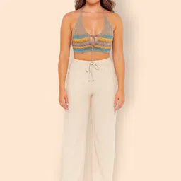 empracee Women Comfort Fit Beige Cotton Blend Trousers-picture-35
