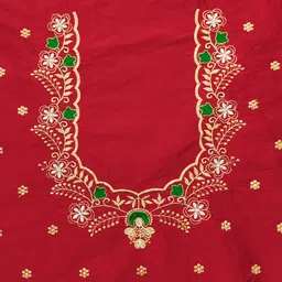 vishwambhari enterprise Unstitched Art Silk Blouse Material Embroidered-picture-19