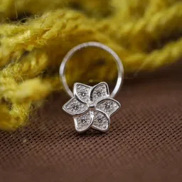 jsaj Zircon Sterling Silver Plated Sterling Silver Nose Stud image 3