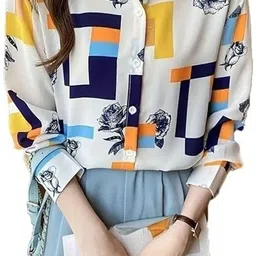 sheden lopez Women Regular Fit Printed Slim Collar Party Shirt-picture-26