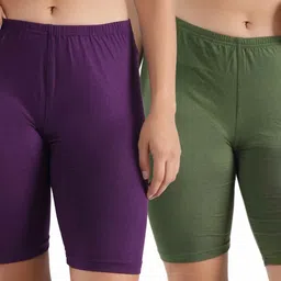 jasora Pack of 2 Solid Women Multicolor Cycling Shorts-picture-22