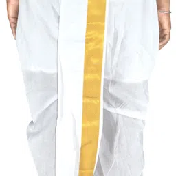 TUNI MANI Gold Zari Readymade Pocket Dhoti Pant Men Dhoti image 2