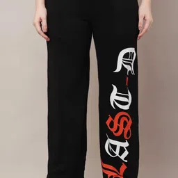 sfula Women Regular Fit, Loose Fit Black Cotton Blend Trousers-picture-11