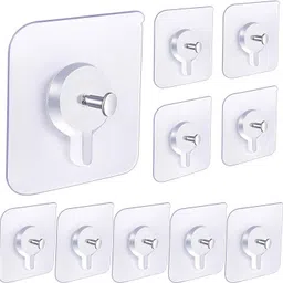 spivora Self Adhesive Strong Sticky Wall Hooks for Hanging Kitchen, Bathroom Accessories Hook 10-picture-22