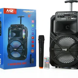 MZ M308 (PORTABLE SPEAKER) Dynamic Thunder Sound with wireless Mic trolley 10 W Bluetooth Party Speaker image 4