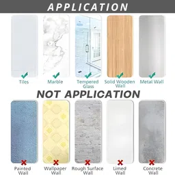 decosteel Pack of 2 with 8 Hooks Self-Adhesive Metal Bathroom Organizer Rack Storage Iron Wall Shelf image 5