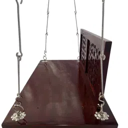 jairi traders M-22 Jhali Solid Wood Swing in Brown & Silver Colour image 5