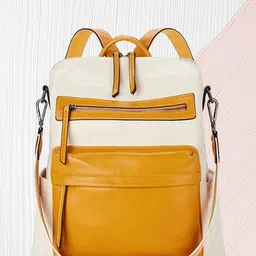 houseofcommon Medium 27 L Laptop Backpack Women Leather Convertible Shoulder Bag Ladies Anti-theft Satchel Sling Travel-picture-26