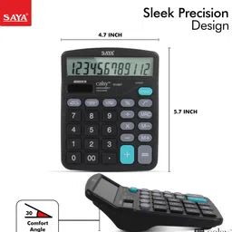 saya Desktop Calculator | 112 Steps Check |Dual Power | Large Buttons |Auto Power Off M+, M-, MRC Functions | Dual Power | Large Button Layout | Office & School Use Basic Calculator image 2