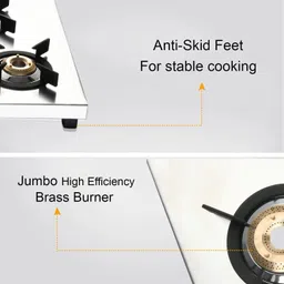 golden surya ISI Certified 3 Burner Gas Stove | Heavy Duty Stainless Steel Frame | LPG Use Stainless Steel Manual Gas Stove image 3