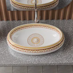 flipkart smartbuy Ultra Premium Ceramic Counter top basin tebal top basin (24x16x5 inch) 2260 f Table Top Basin image 2