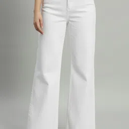 guti Women Flared High Rise White Jeans image 1