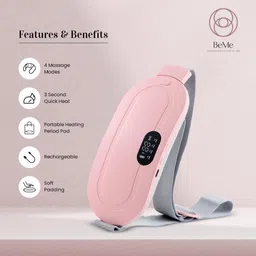 BE ME CCP Portable Cordless Heating Pad For Period Cramp Relief Massager Adjustable Belt Massager image 3