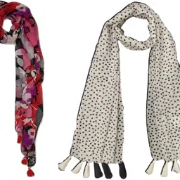 stolevilla Floral Print Chiffon Women Multicolor Scarf, Stole, Fancy Scarf-picture-13