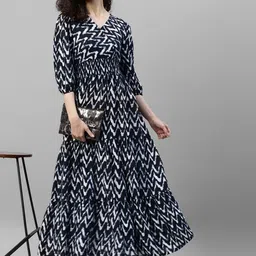 Printed Crepe Stitched Anarkali Gown-image-22