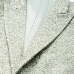 house of pataudi Men Self Design Single Breasted Party Blazer image 2