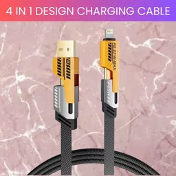 NANDGHER 4-in-1 Cable 1 m 4-in-1 Multi-Port Fast Charging, Data Sync Cable for Lightning, Type-C, USBD237-image-64
