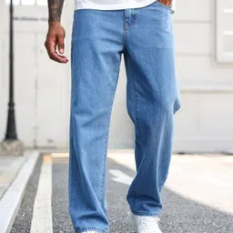 kd krsna of denim Men Straight Fit Mid Rise Blue Jeans-picture-14