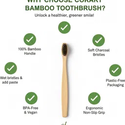 cokart Bamboo Toothbrushes, Soft Charcoal Bristles, Biodegradable Handle, Plastic‑Free Extra Soft Toothbrush image 3