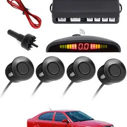 Black Reverse Car Parking Sensor for Universal for All Cars-197 Set of 4 pcs Car Parking Sensors with LED Parking Assistant Kit-197 Parking Sensor-image-78