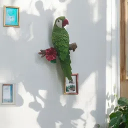 lumacraft Parrot Green With Red & Green Flower Best For Living Room, Home, Bed Room Garden Gnome image 2