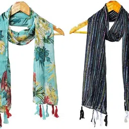 stolevilla Printed Chiffon Women Multicolor Scarf, Stole, Fancy Scarf-picture-16