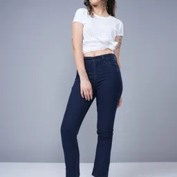 skyglory Women Regular High Rise Dark Blue Jeans image 3