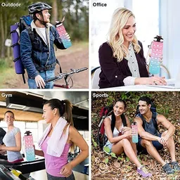 ktdankhara Motivation Water Bottle Time Marker 1000 ml Water Bottle image 4