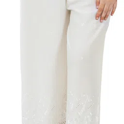 virti woman Women Regular Fit White Pure Cotton Trousers-picture-12