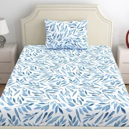 dreamscape Cotton Single Flat 140 TC Floral Bedsheet image 2