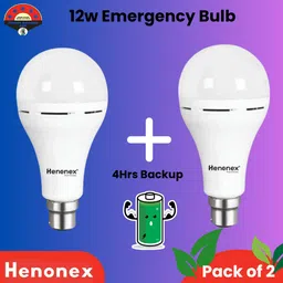 henonex Emergency Bulb Pack of 2 Long Backup Power Light 4 hrs Bulb Emergency Light-picture-20