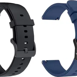 pantan 20mm Black & Blue Soft Silicone Watch Strap/Band with Metal Buckle – All 20mm Smartwatches & Analogue Watches (Pack of 2) Smart Watch Strap-picture-39